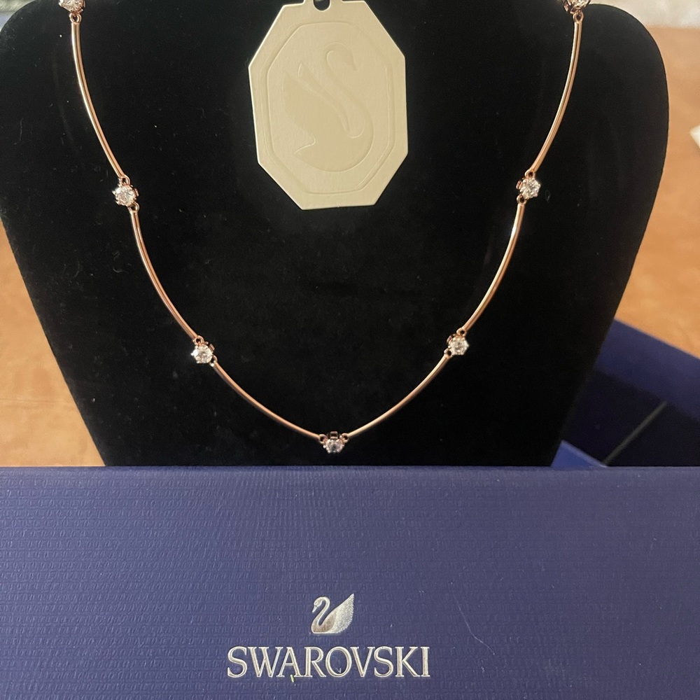 Swarovski Gold and Silver Necklace with Crystal Accents